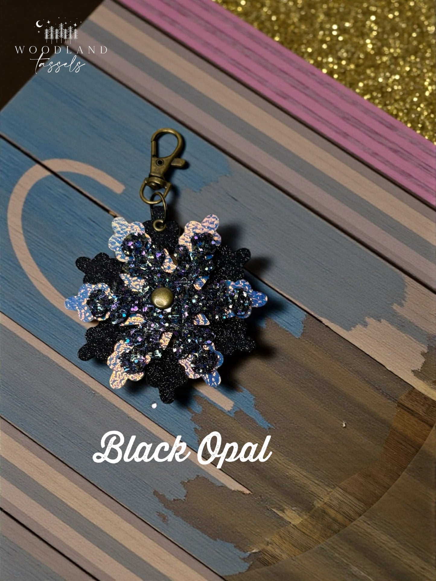 Snowflake Leather Bag Charm