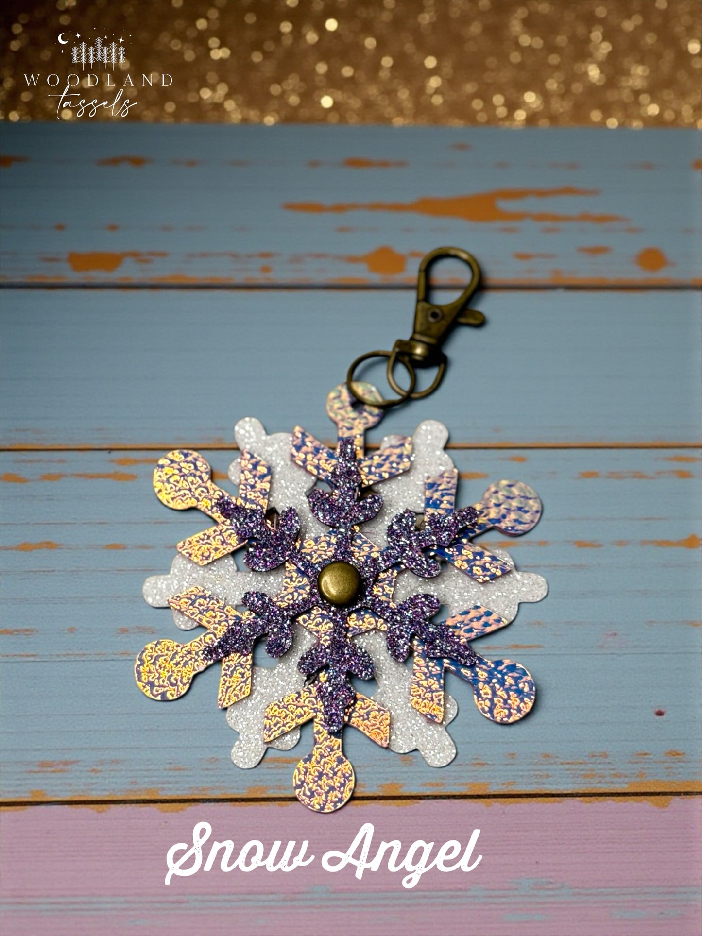 Snowflake Leather Bag Charm