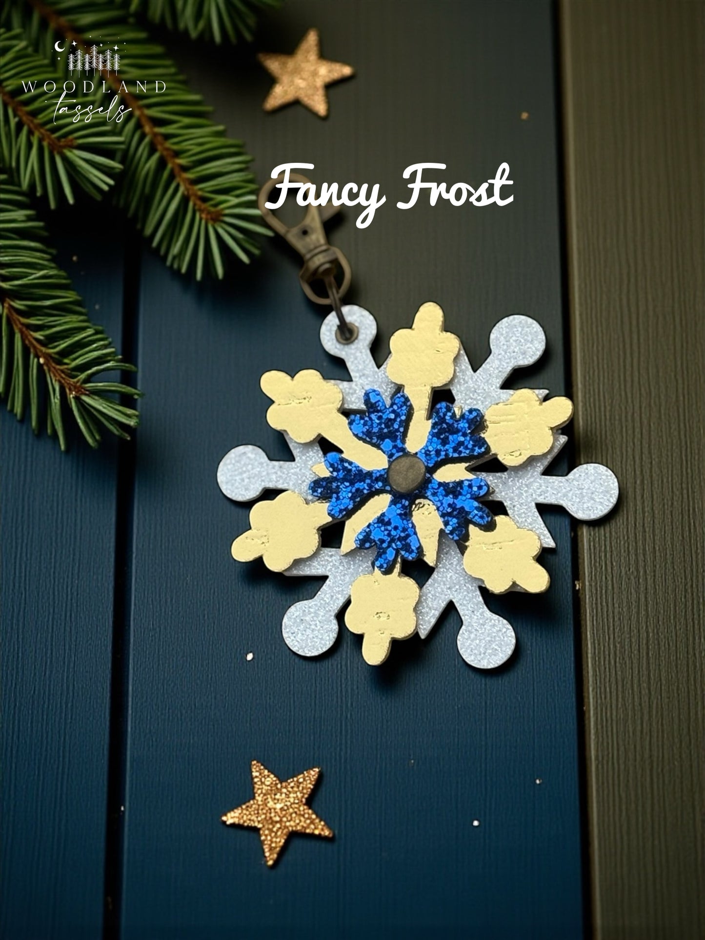 Snowflake Leather Purse Charm