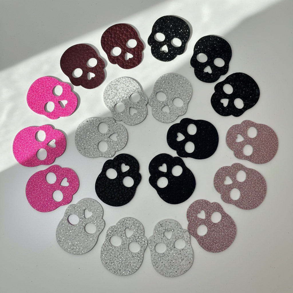 Leather Sugar Skull Bag Charm - Customize and Personalize!