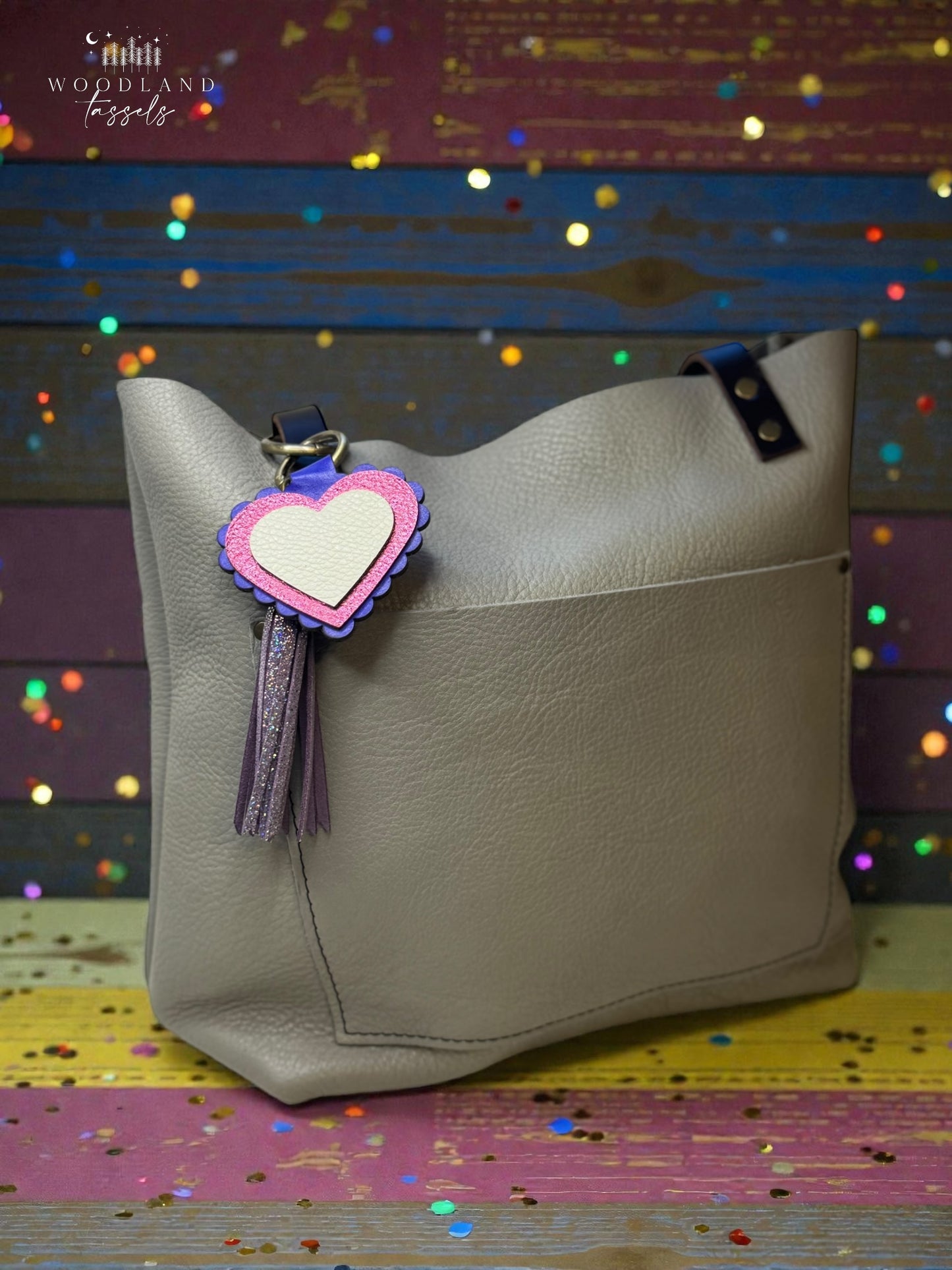 Sweetheart Leather Purse Charm