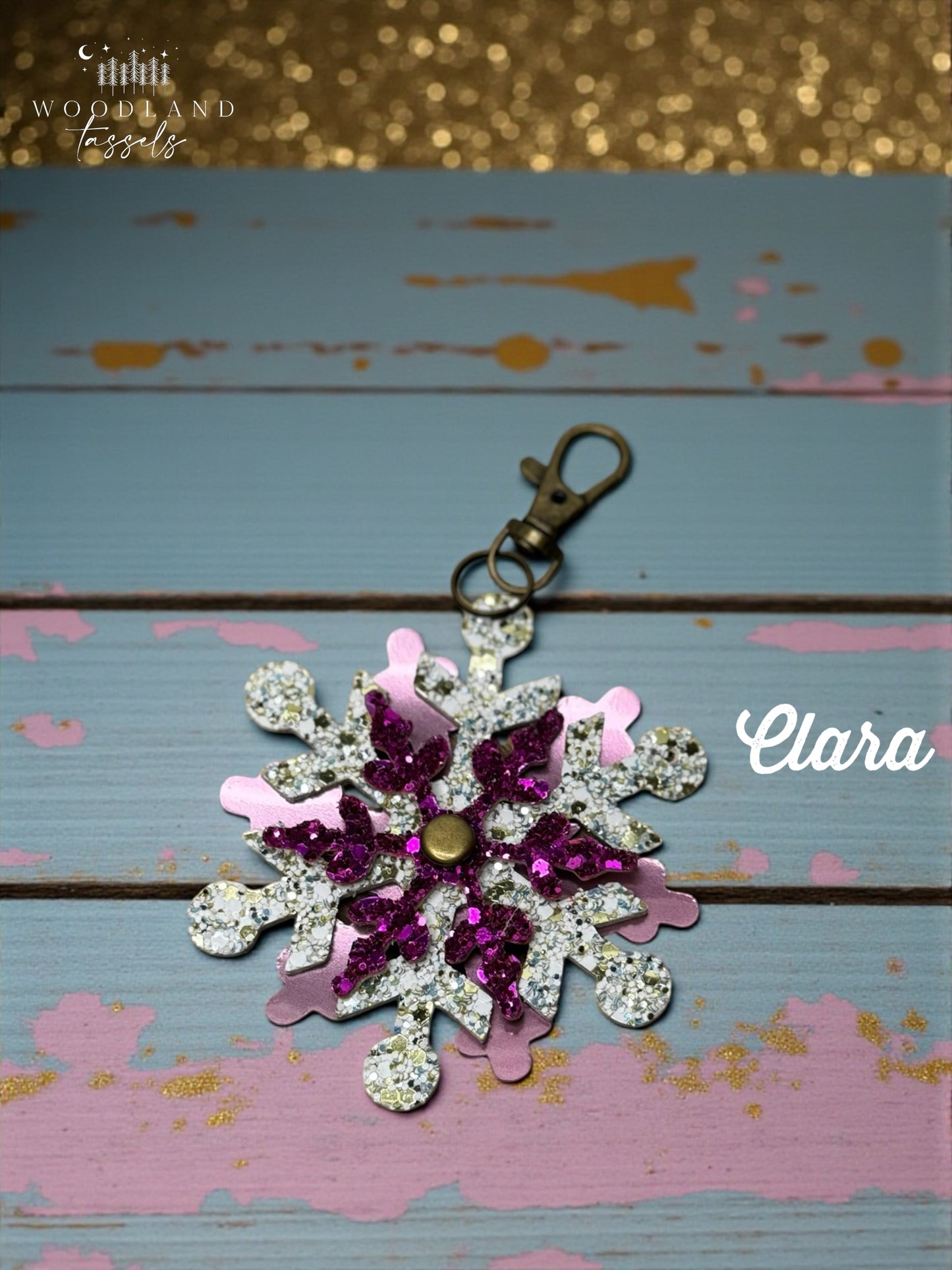 Snowflake Leather Bag Charm