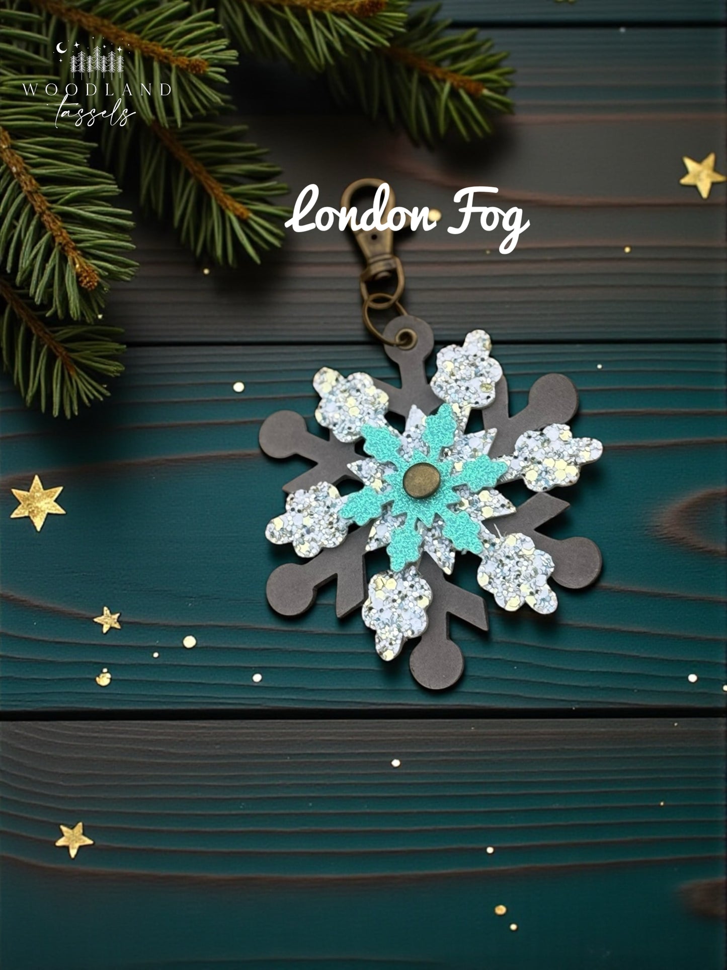 Snowflake Leather Purse Charm