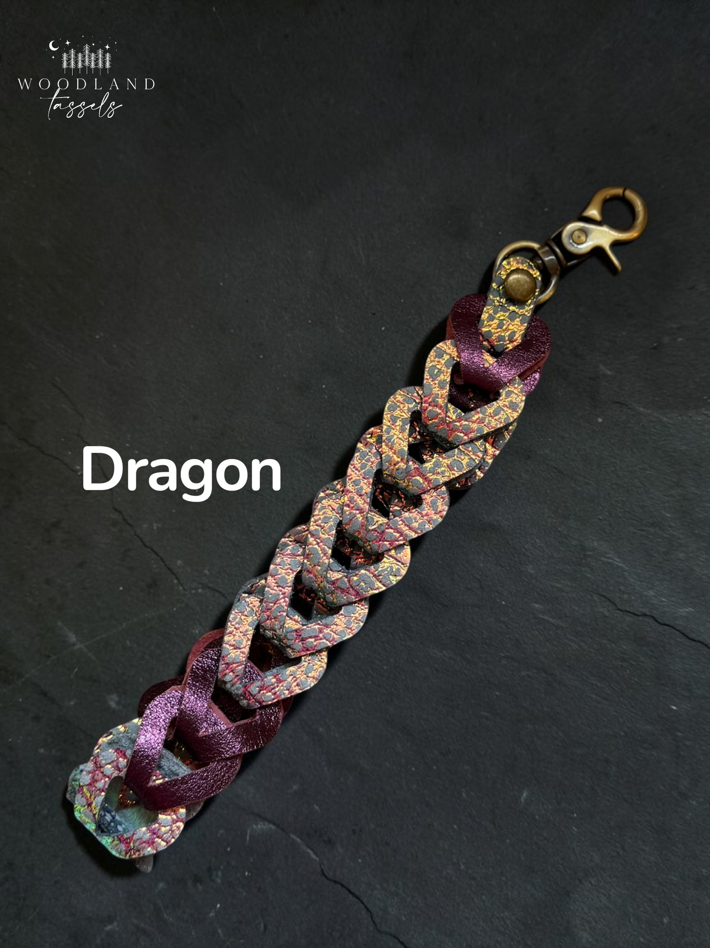 Woodland Link Leather Chain Wristlet