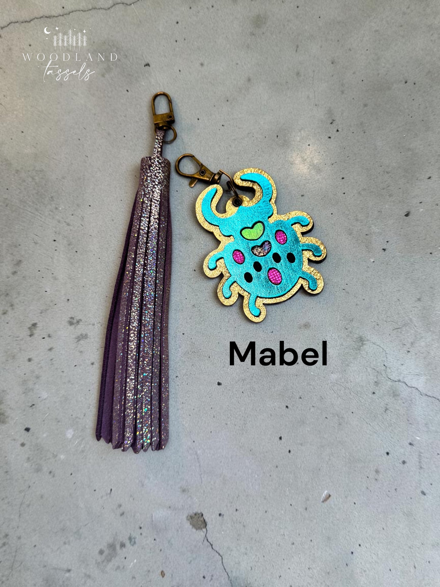 Beetle Leather Bag Charm
