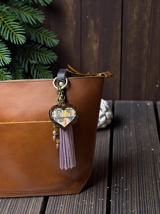 Love Library Leather Purse Charm