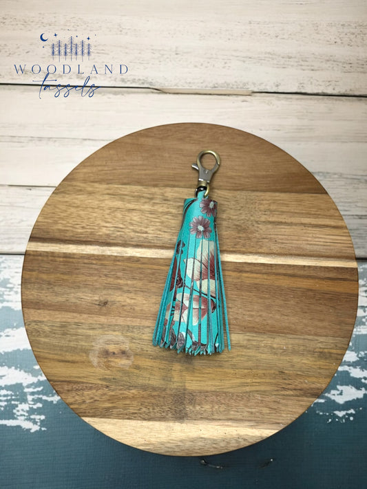 Turquoise bouquet Tassel Purse Charm