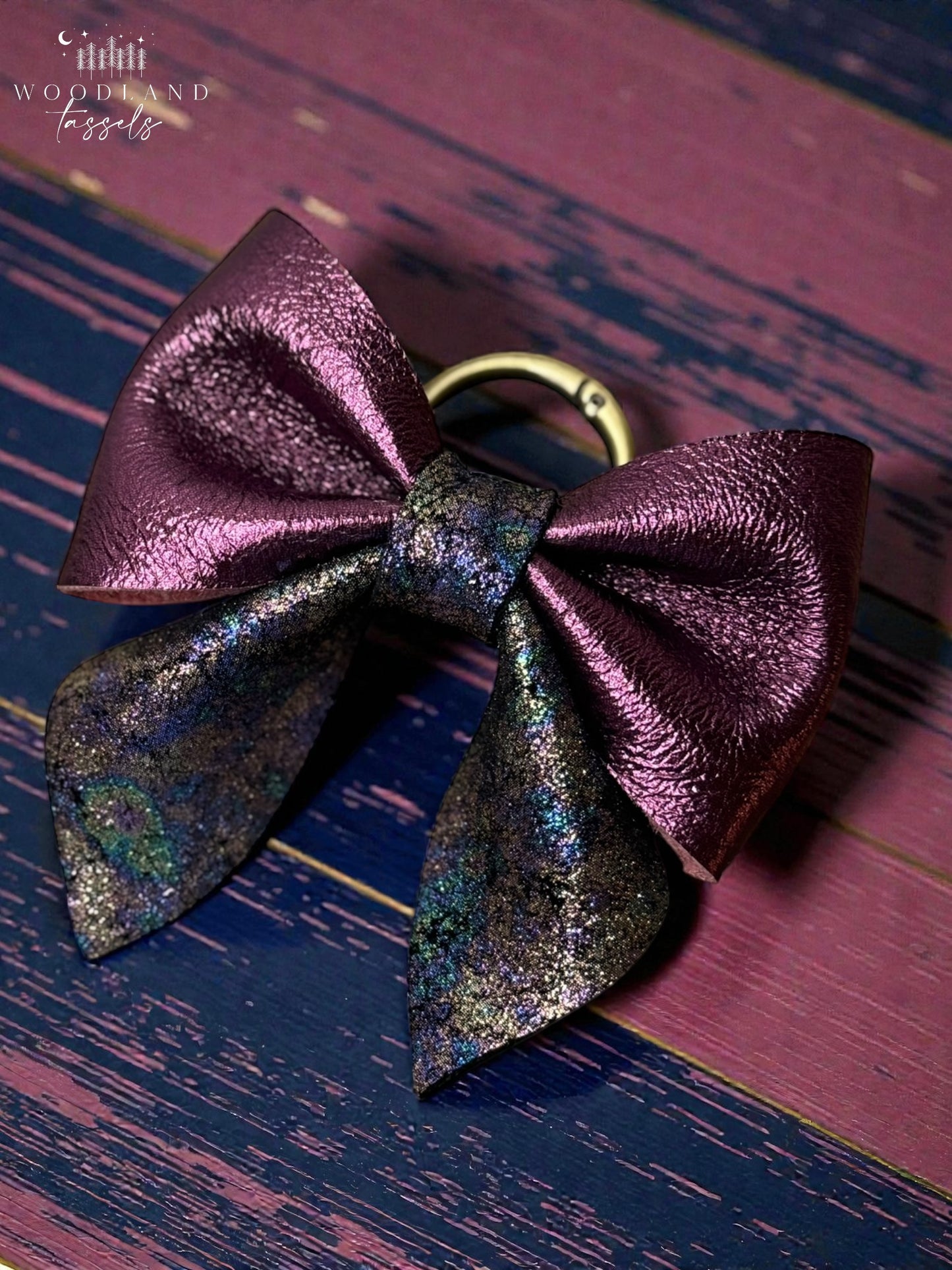 Ultra Violetta Collection-Leather Purse Bow and Tassels