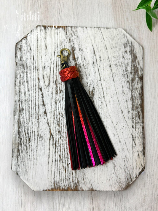 Goth Rainbow Leather Tassel