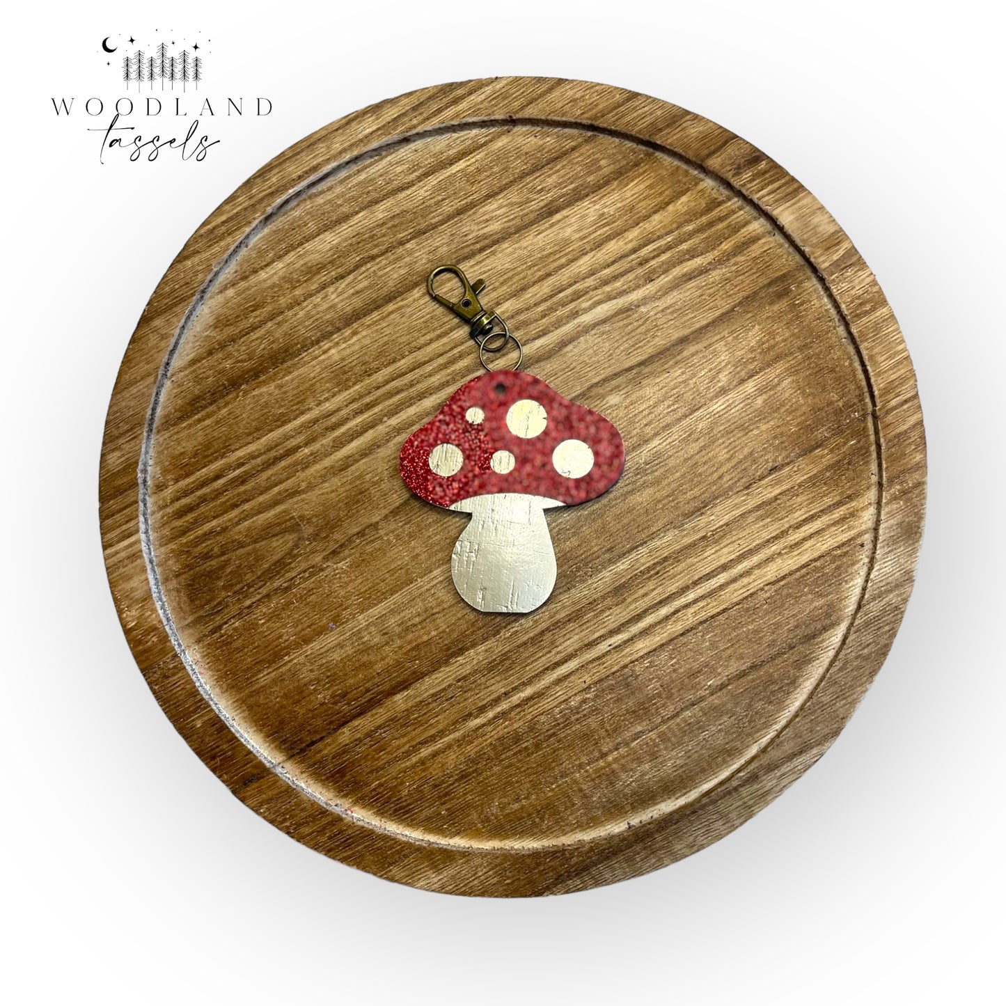 Magic Mushroom Leather Charm