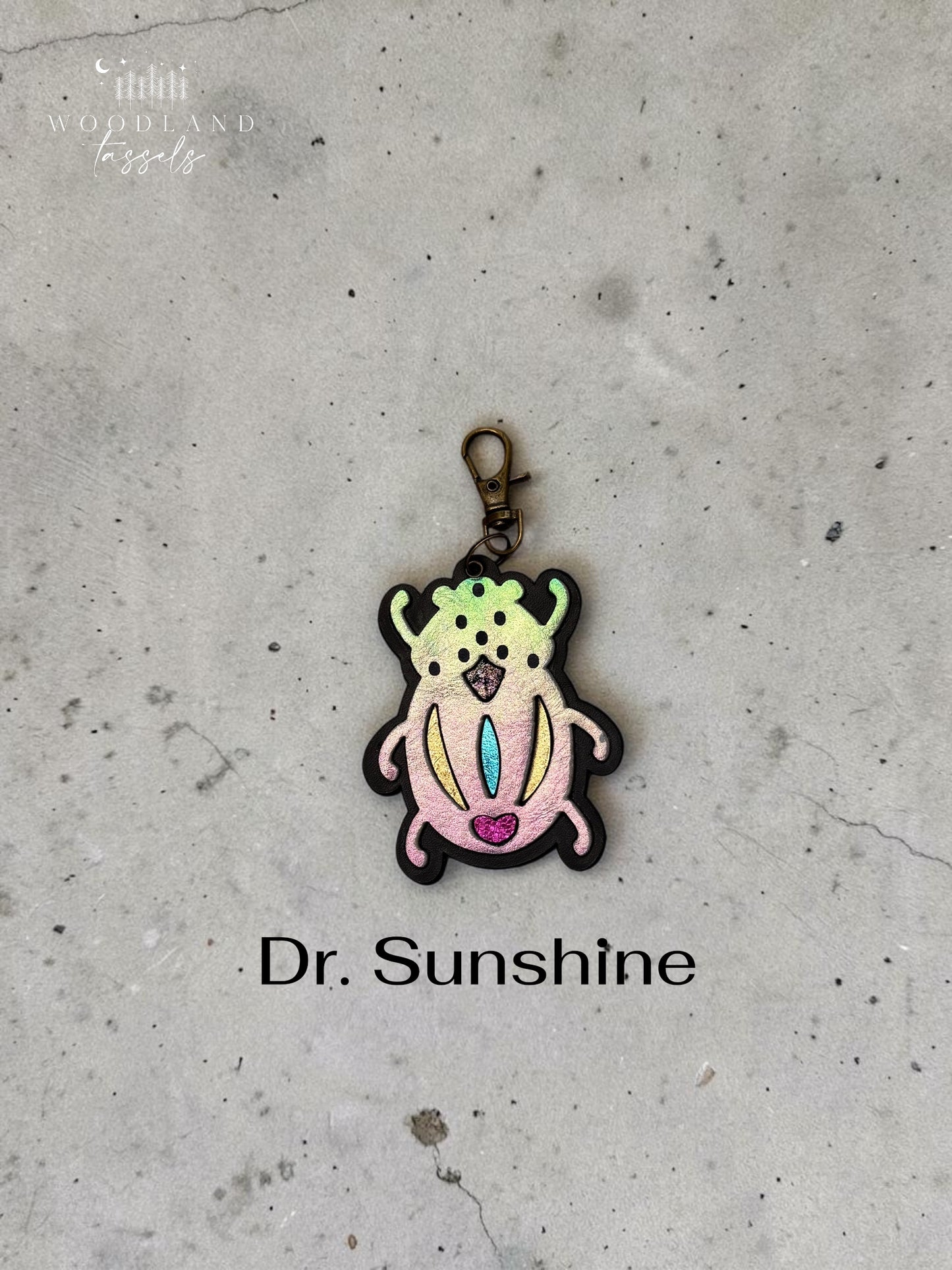 Beetle Leather Bag Charm