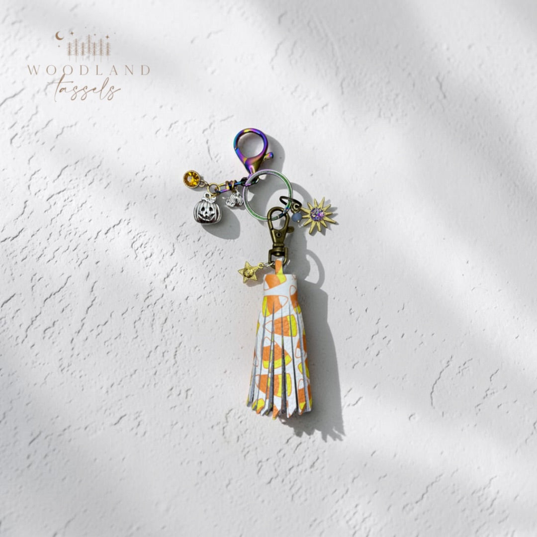 Petite Leather Tassel + Tiny Treasures Bag Charm