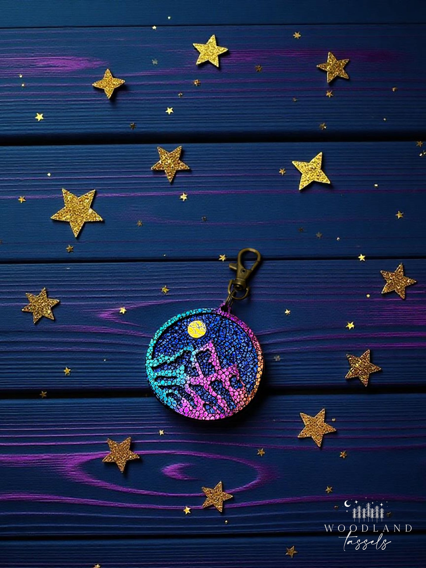 Landscape Leather Purse Charm