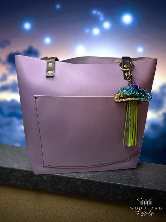 Puffy Cloud Leather Purse Charm