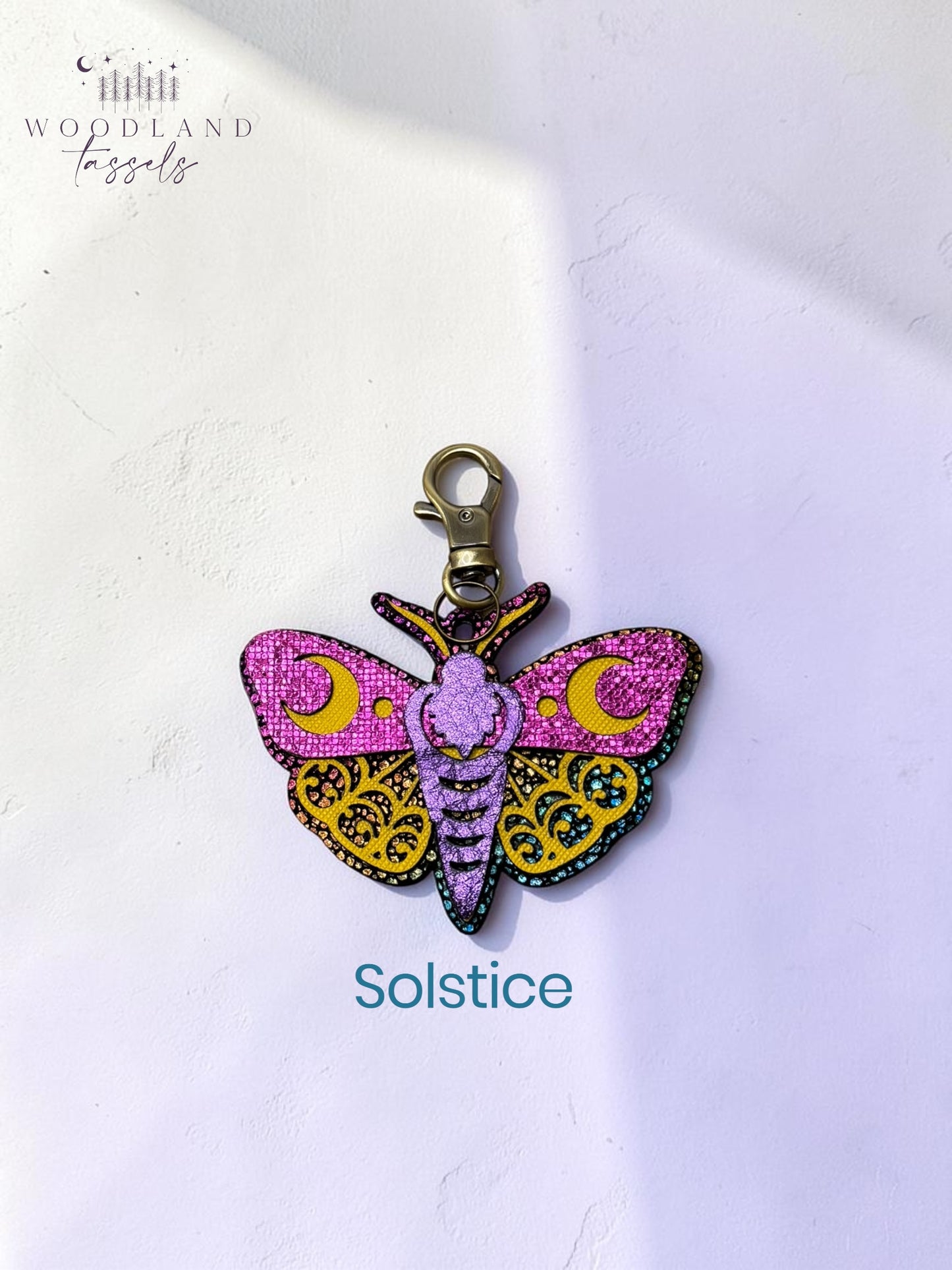 Luna Moth Leather Bag Charm
