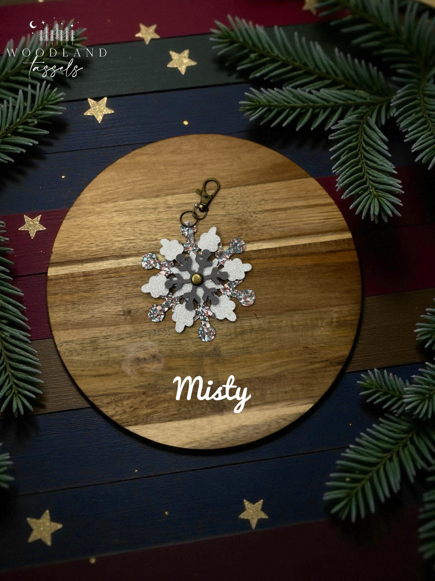 Snowflake Leather Purse Charm