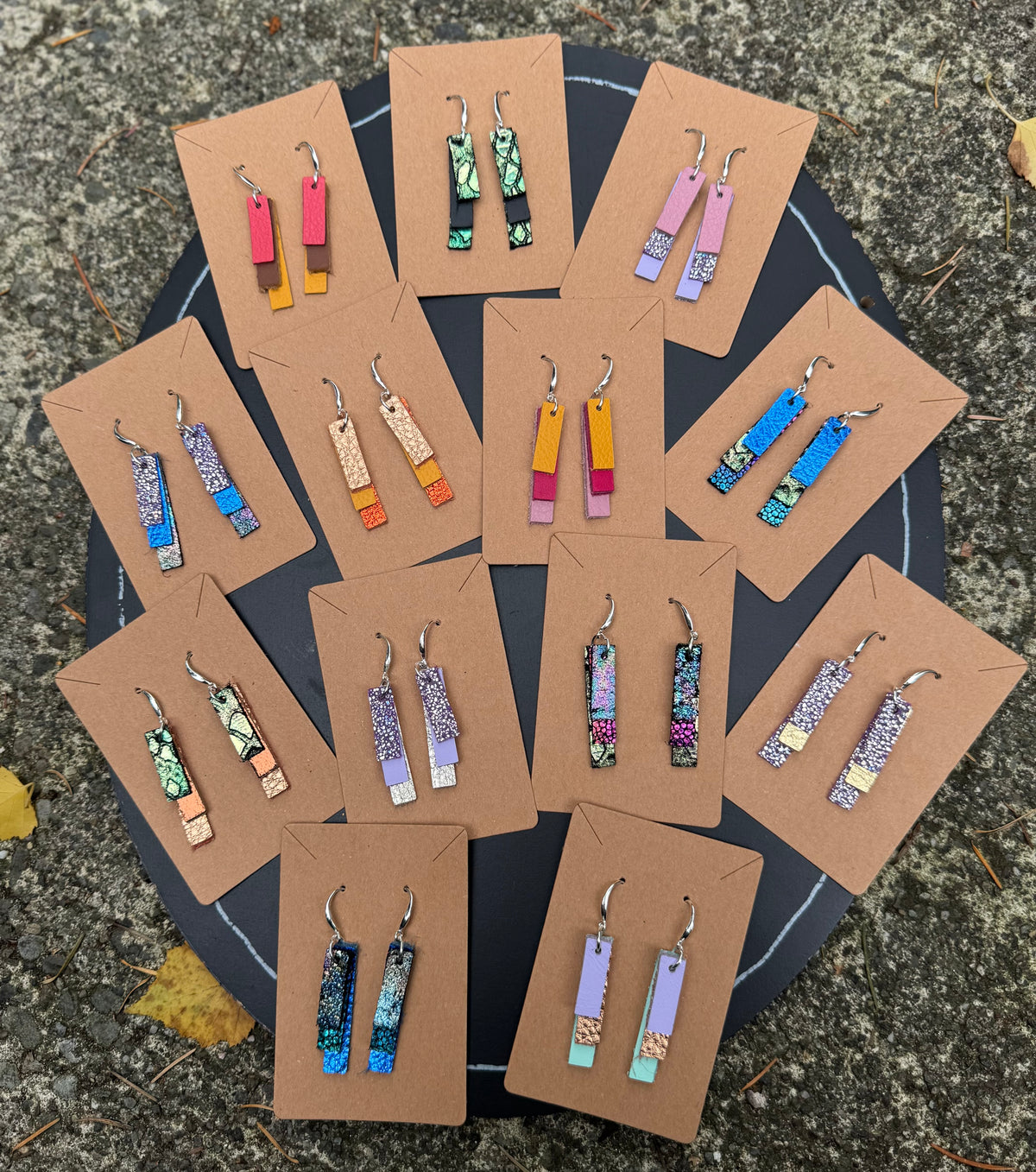 Leather Bar Earrings
