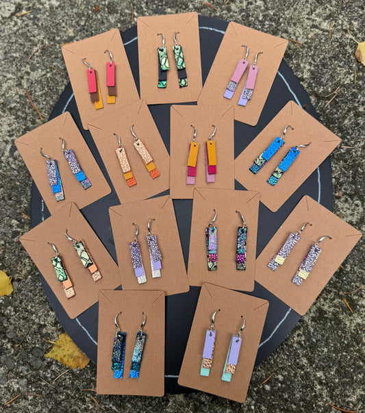 Leather Bar Earrings