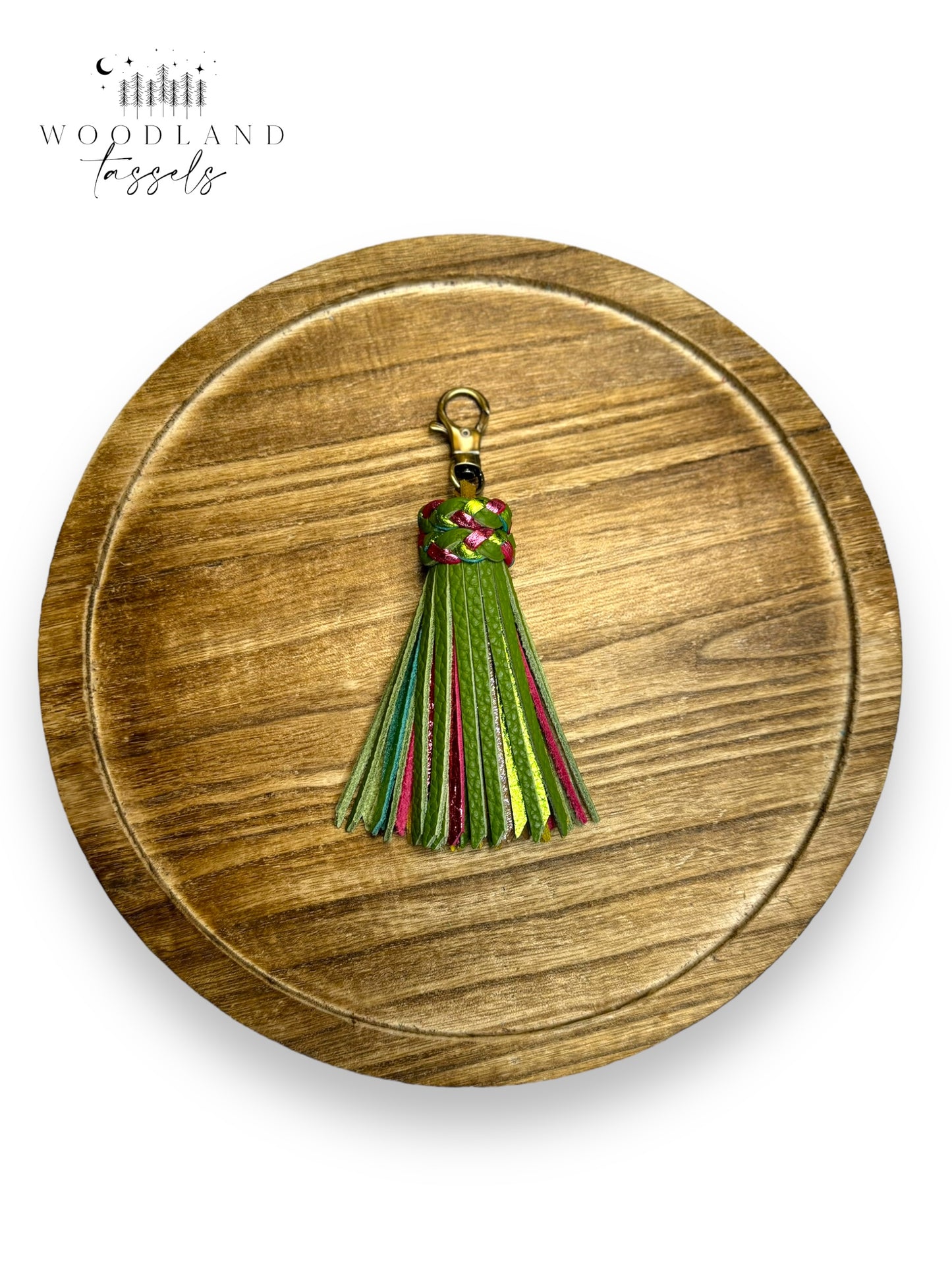 Cactus Flower Leather Tassel