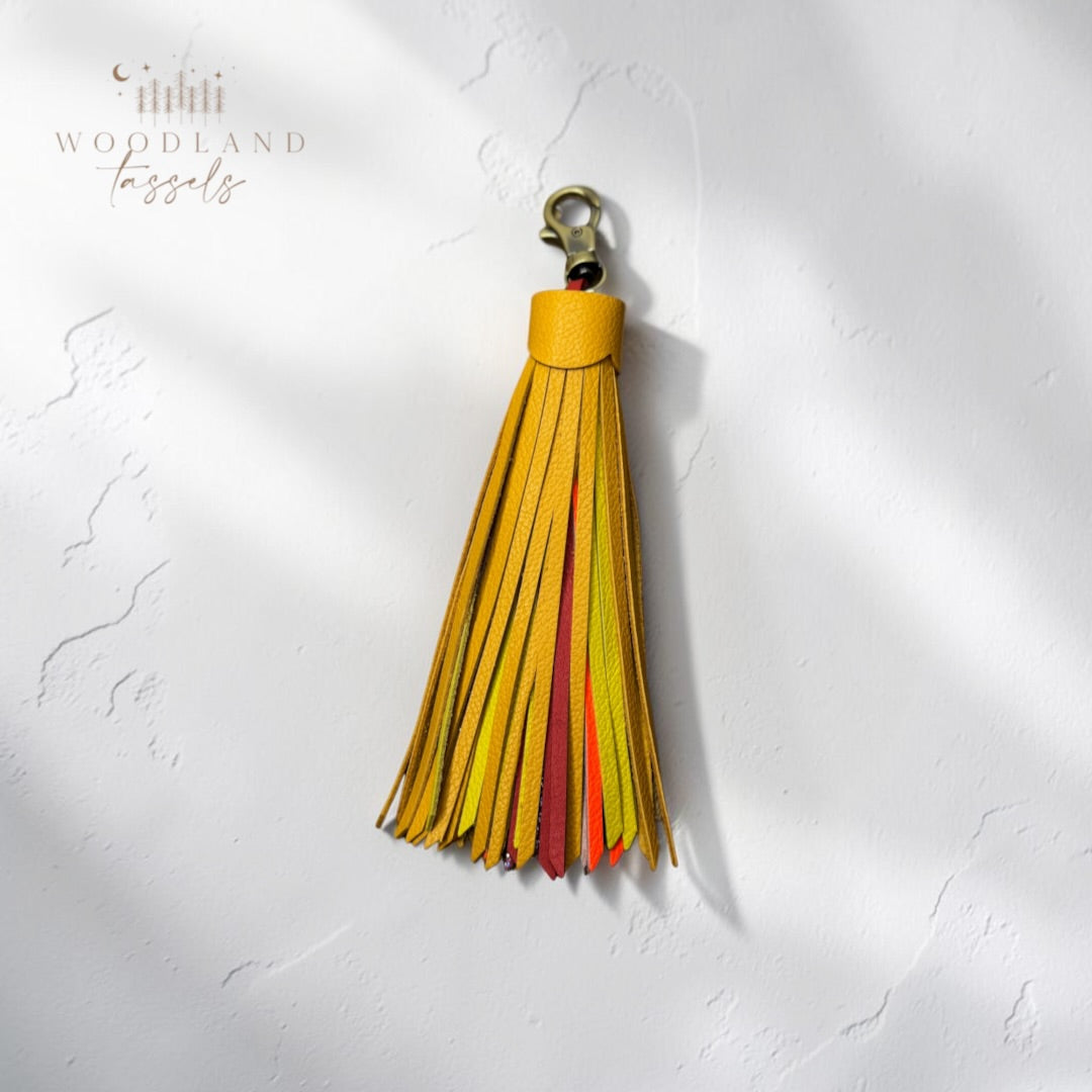 Dandelion Leather Tassel | Bag Charm