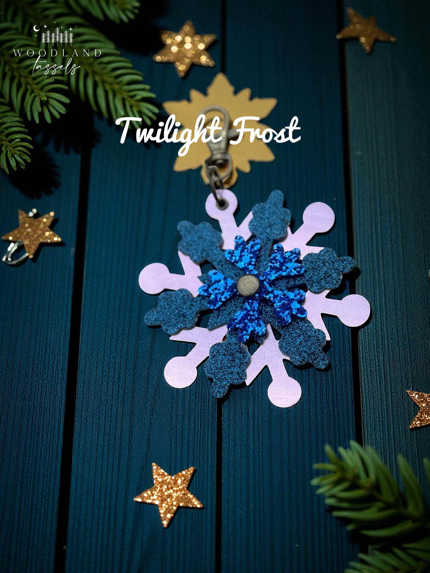 Snowflake Leather Purse Charm