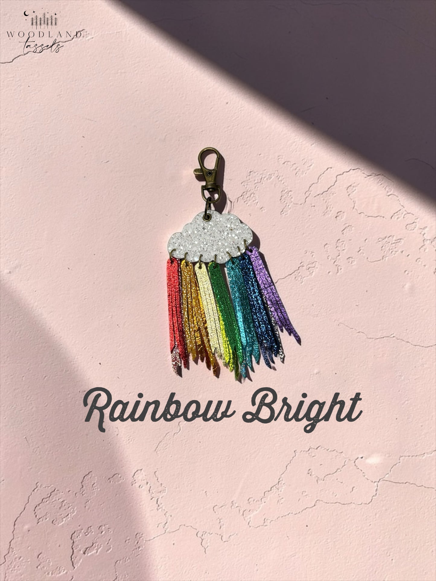 Cloudburst Rainstorm Leather Purse Charm