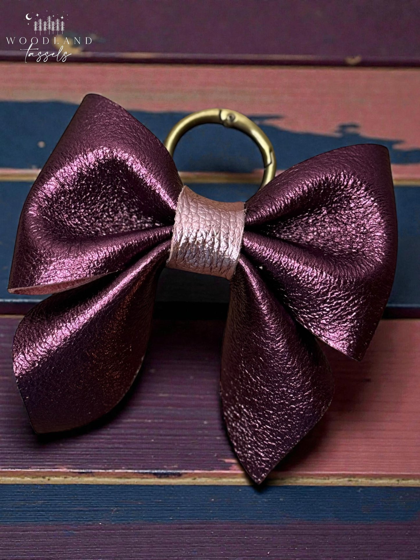 Ultra Violetta Collection-Leather Purse Bow and Tassels