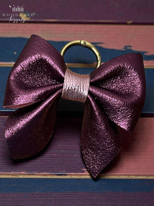 Ultra Violetta Collection-Leather Purse Bow and Tassels