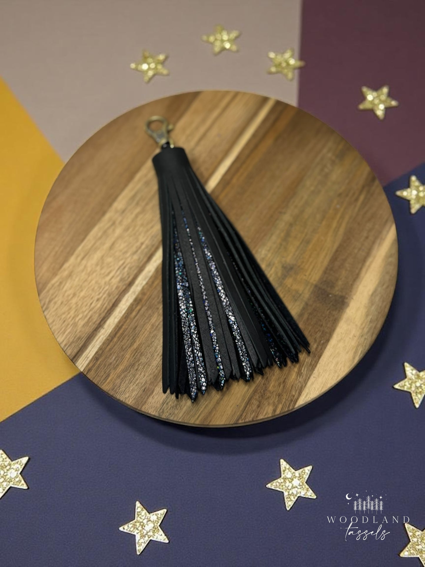 Black Magic Leather Tassel