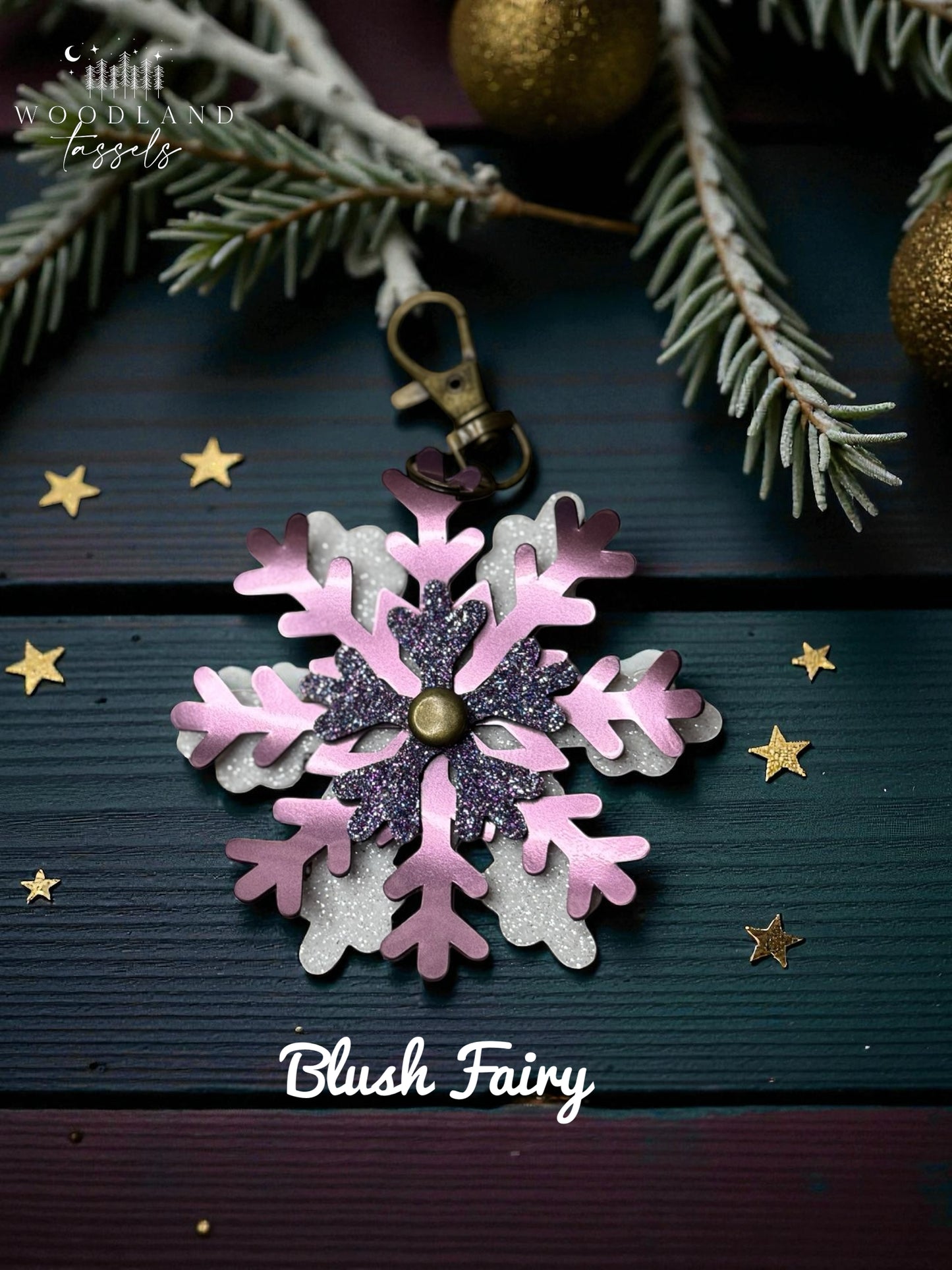 Snowflake Leather Purse Charm