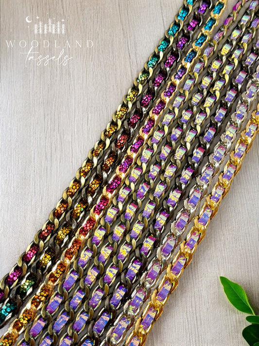 Leather and Metal Bag Chain