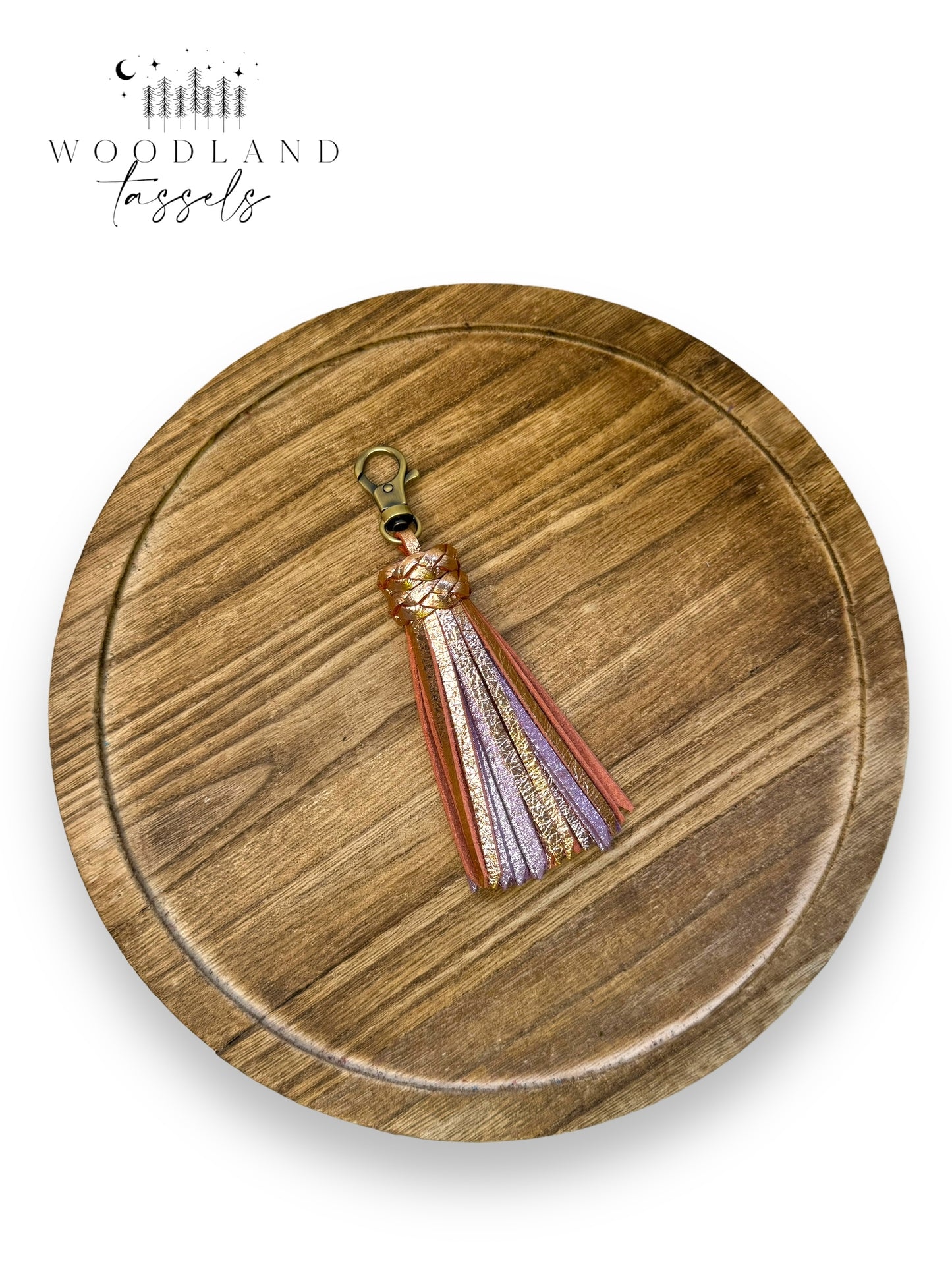 Copper and Lavender Dream Leather Tassel