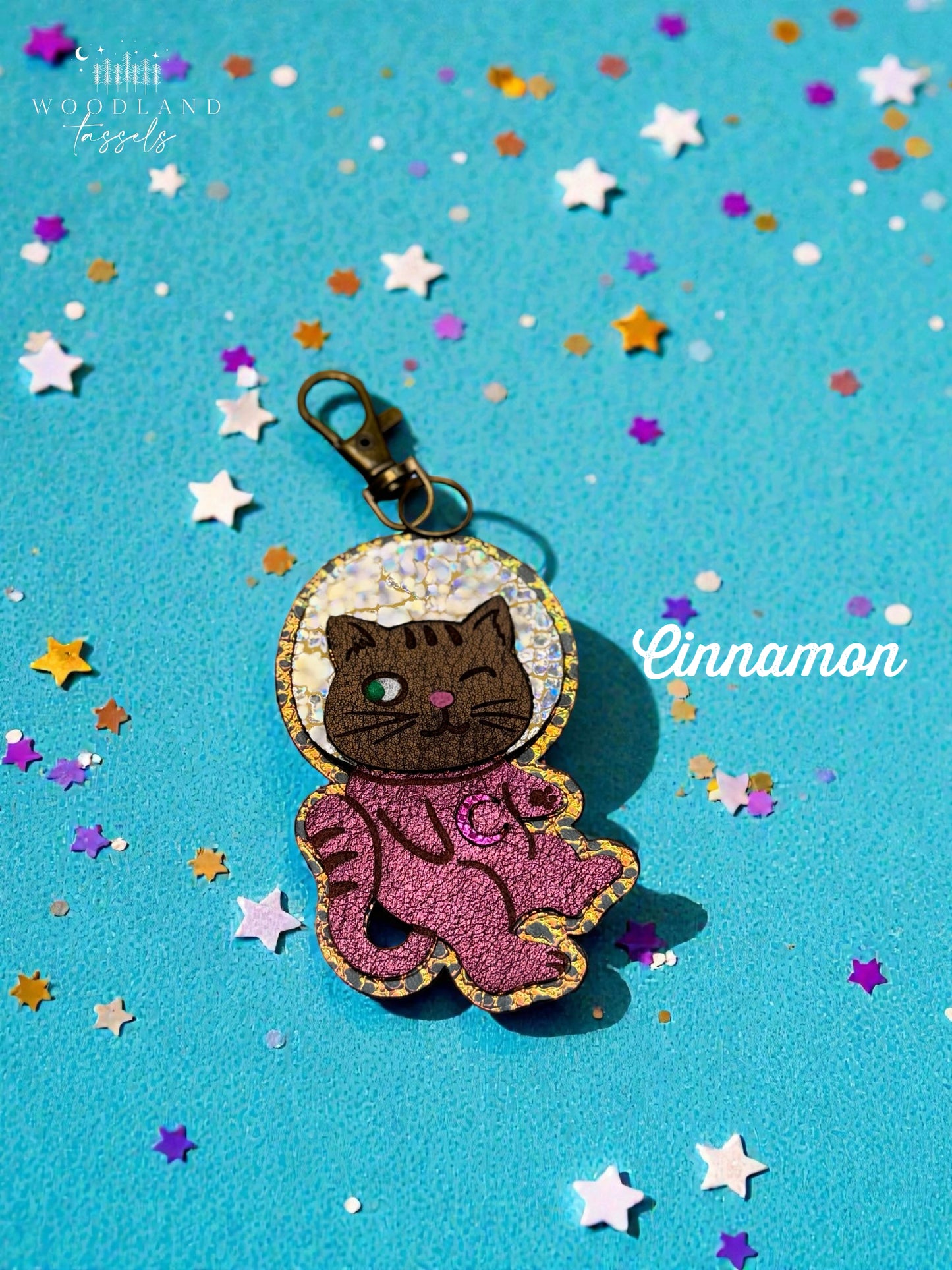 Astro Cat Leather Bag Charm