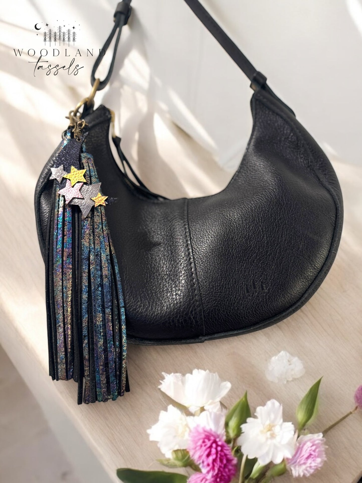 Rosé Leopard Tassel Purse Charm