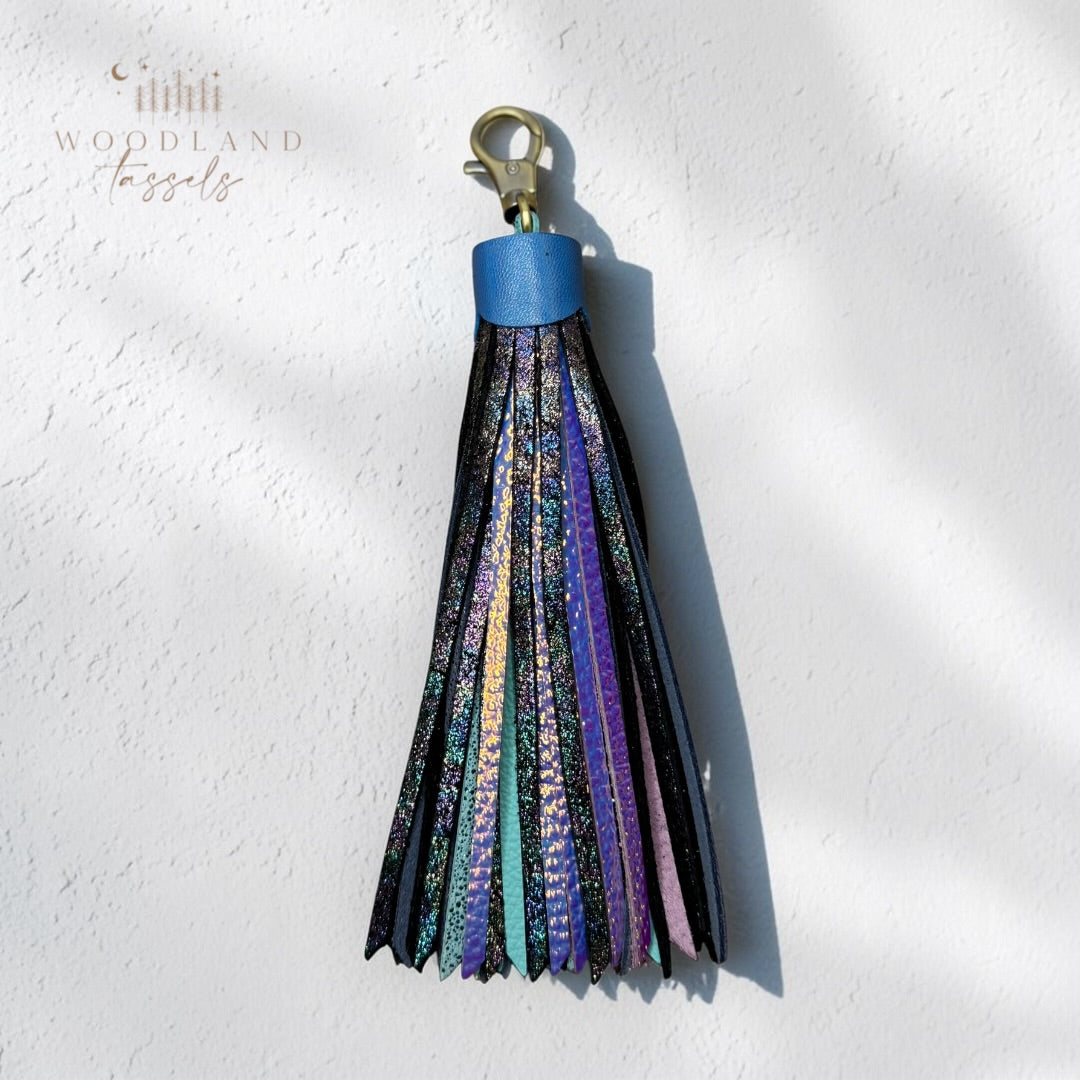 Nebula Leather Tassel | Bag Charmu