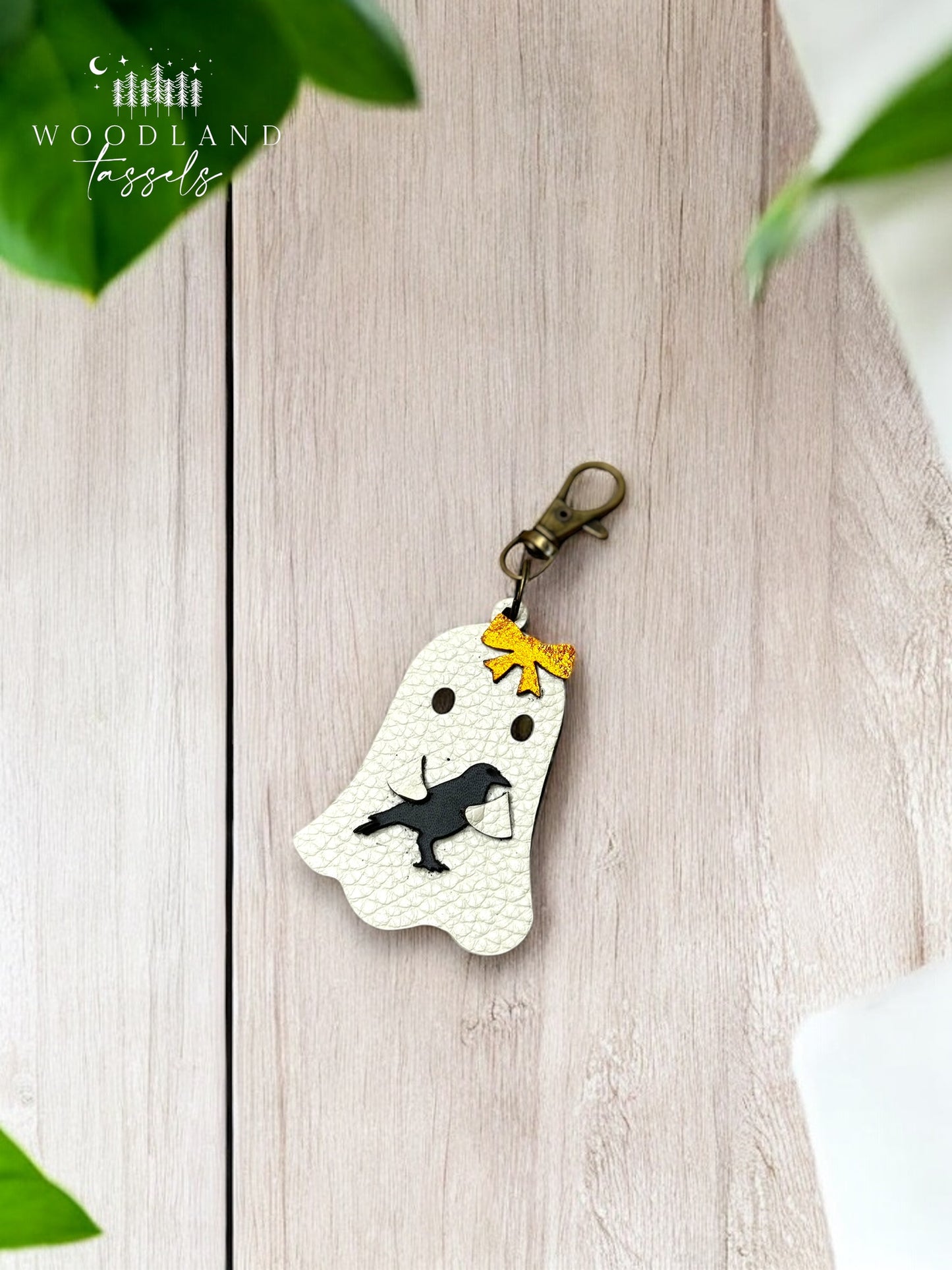 Ghostie Leather Bag Charm