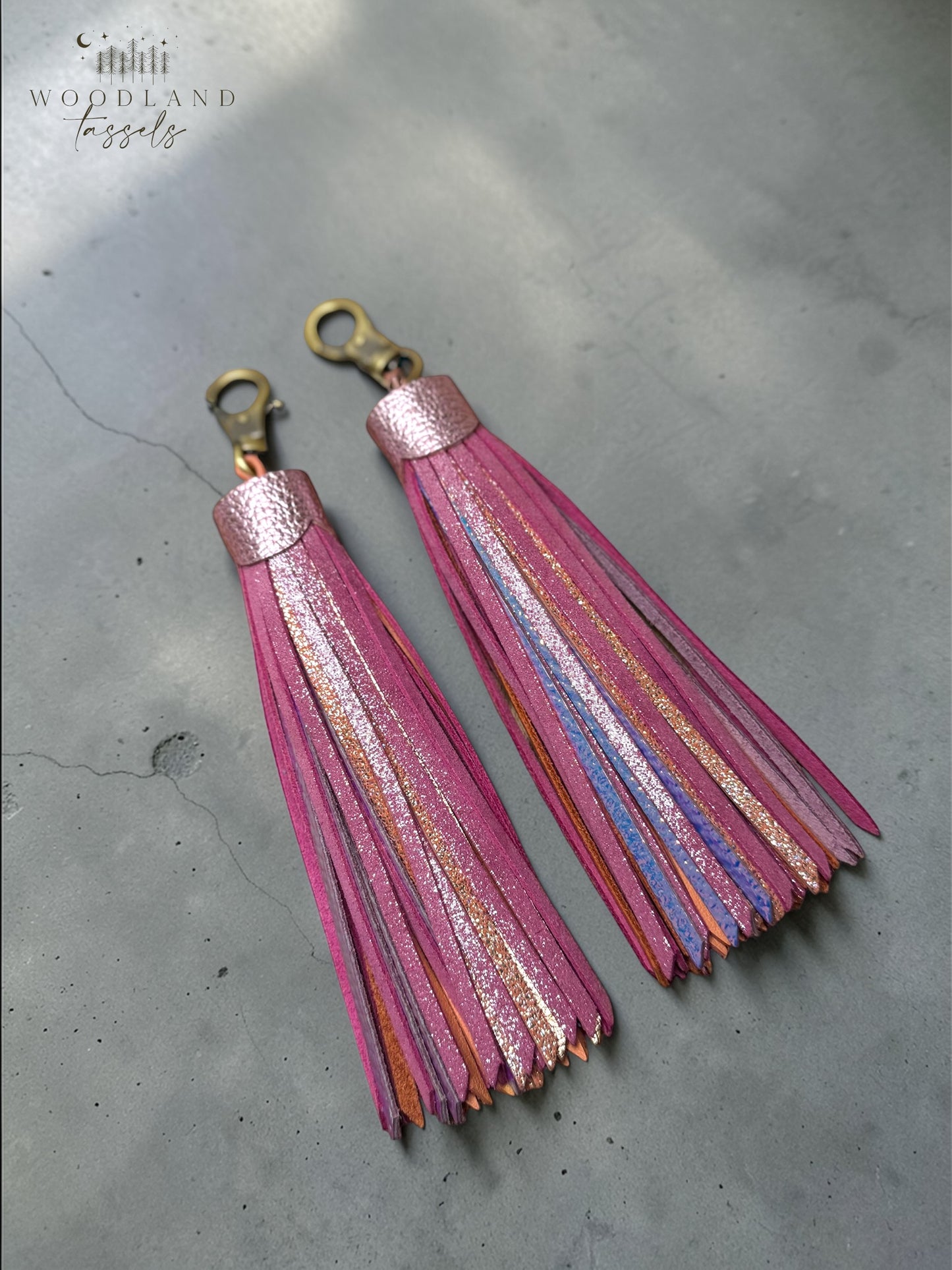 Cherry Blossom Leather Tassel