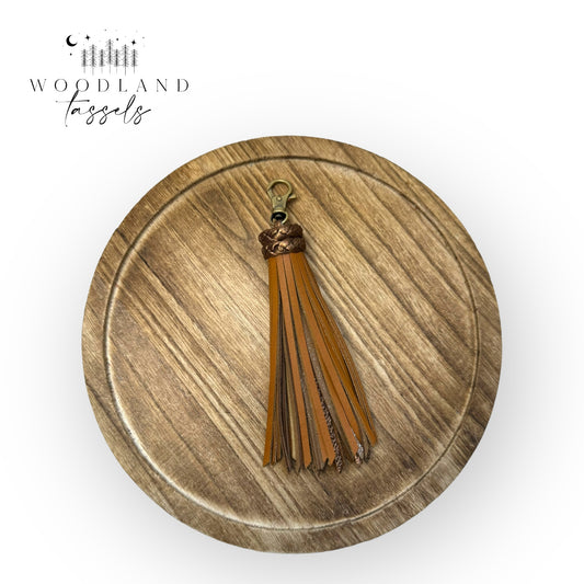 Peanut butter and Honey Leather Tassel