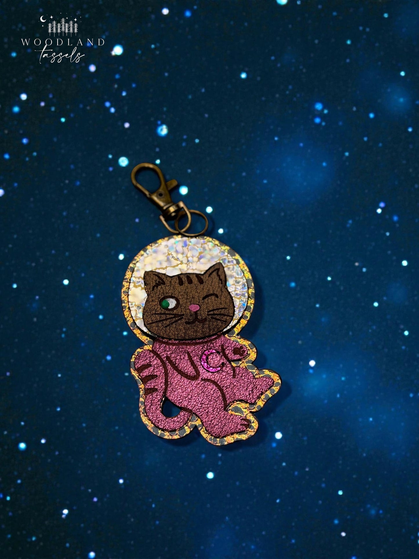 Astro Cat Leather Bag Charm