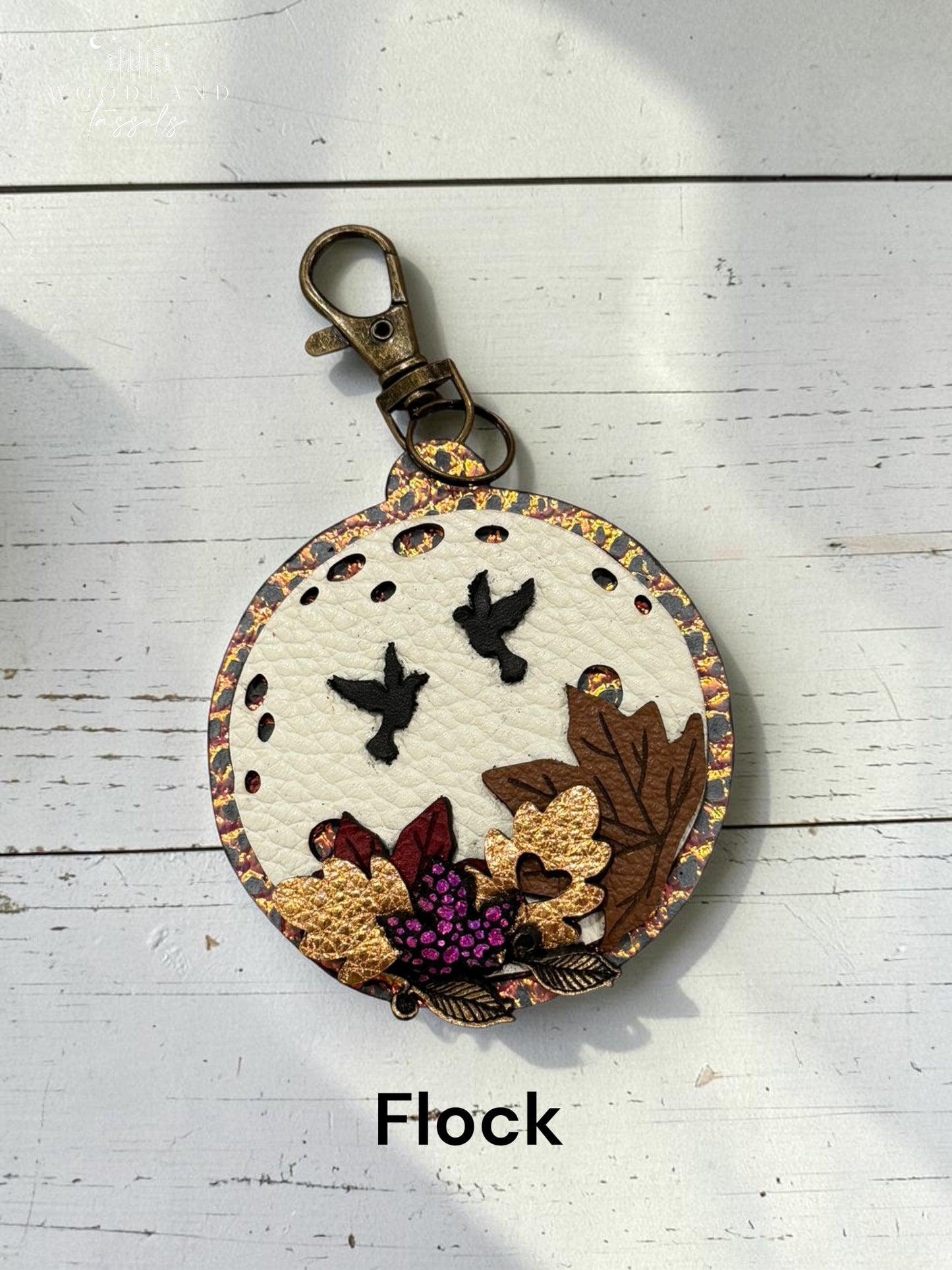 Harvest Moon Leather Bag Charm