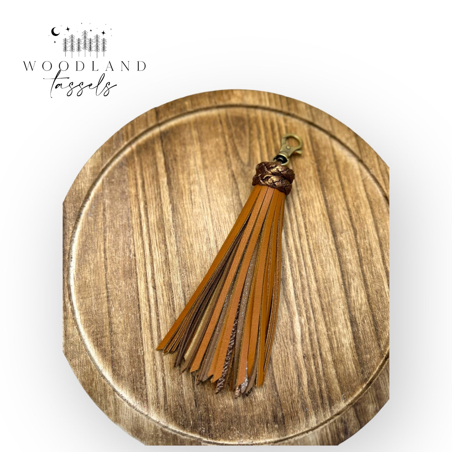 Peanut butter and Honey Leather Tassel