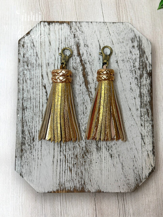 Heriloom Gold Leather Tassel