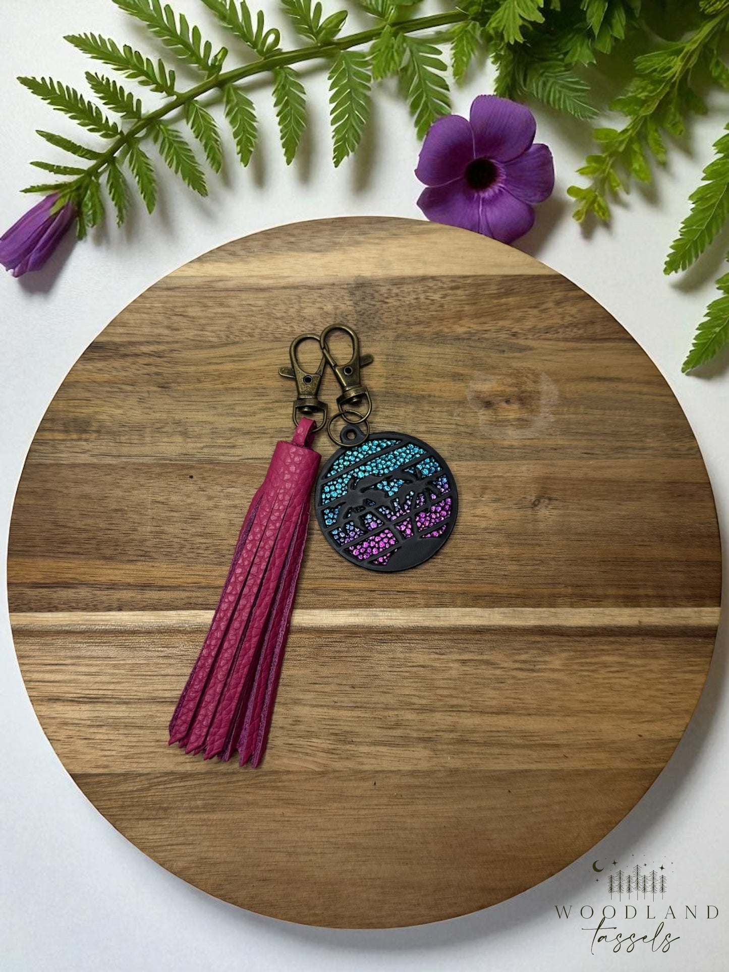 Palm Tree Leather Purse Charm and Tassel Sets✨