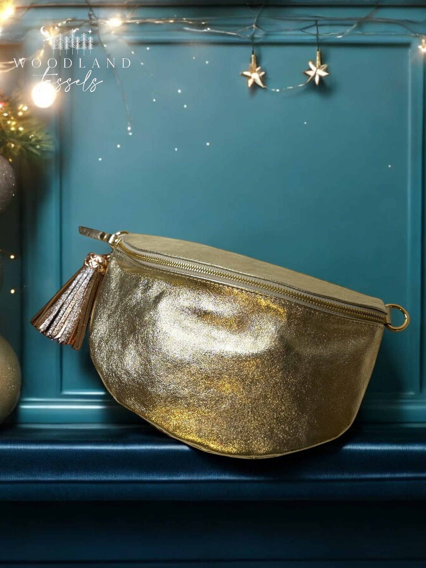 Vera Leather Metallic Sling Bag