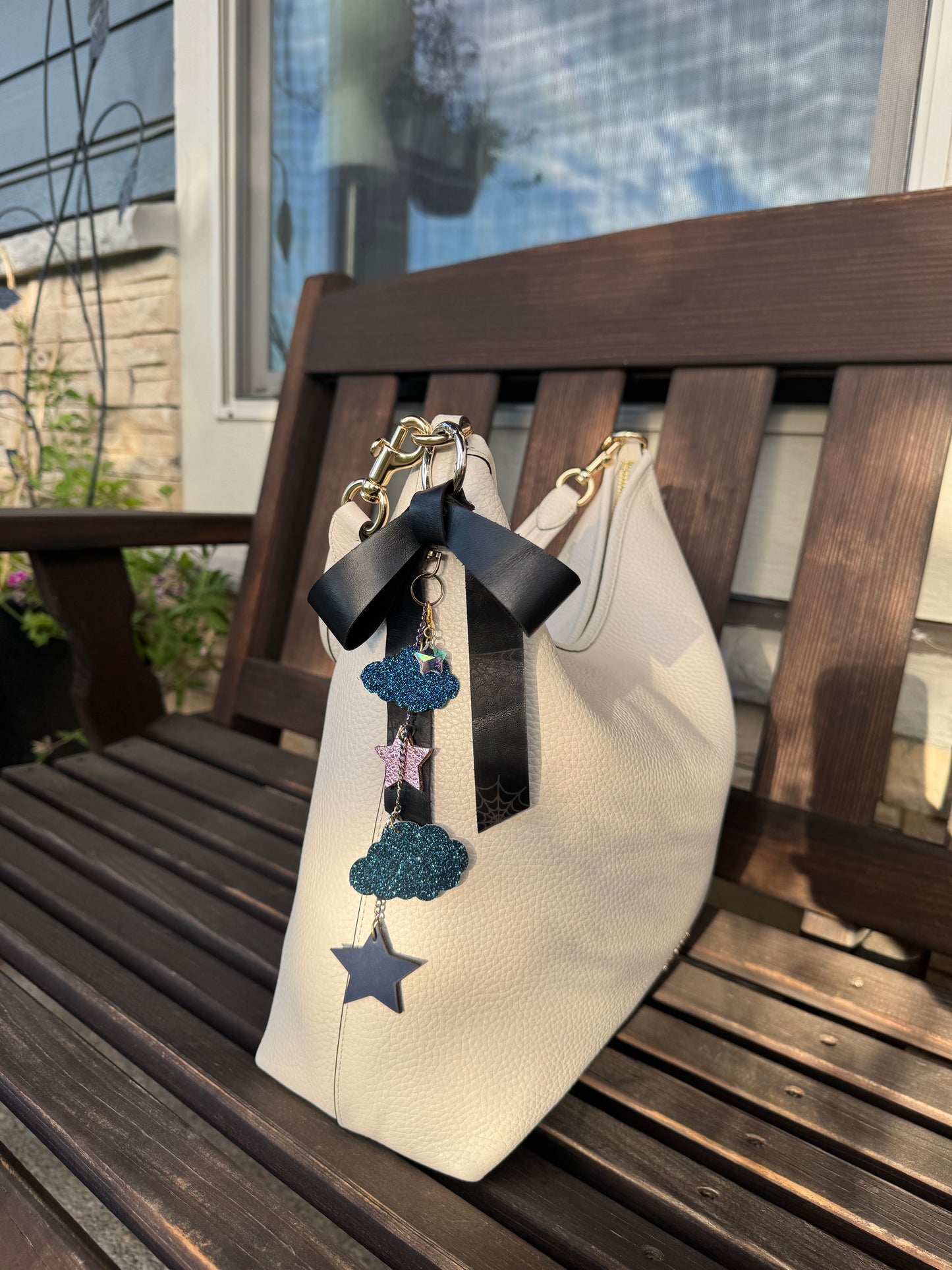 Midnight Charm - Leather Bow and Charm Set
