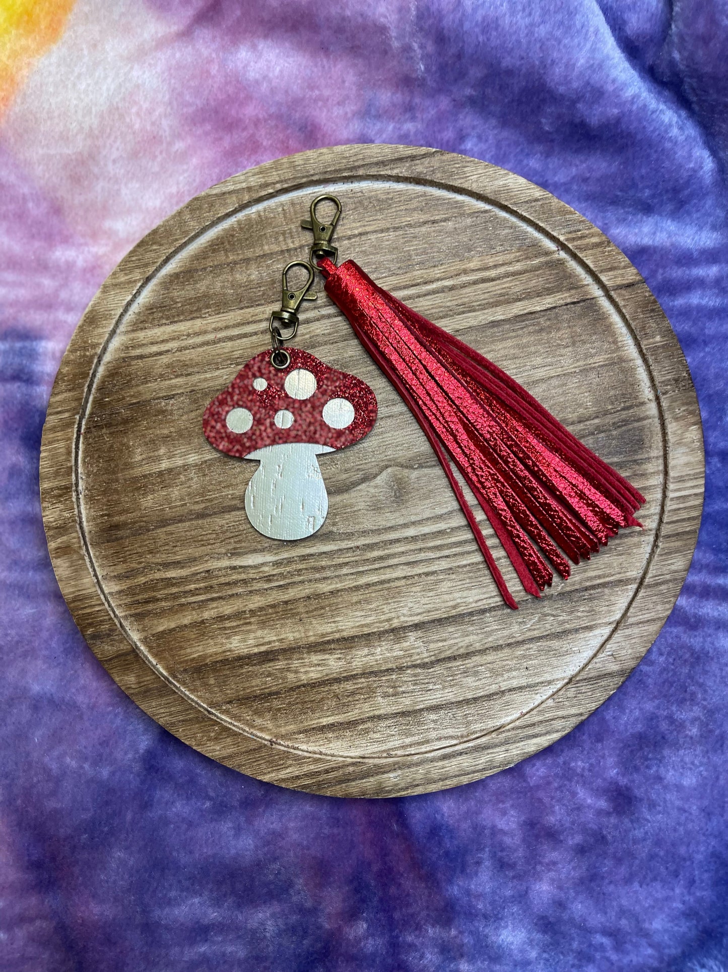 Magic Mushroom Leather Charm