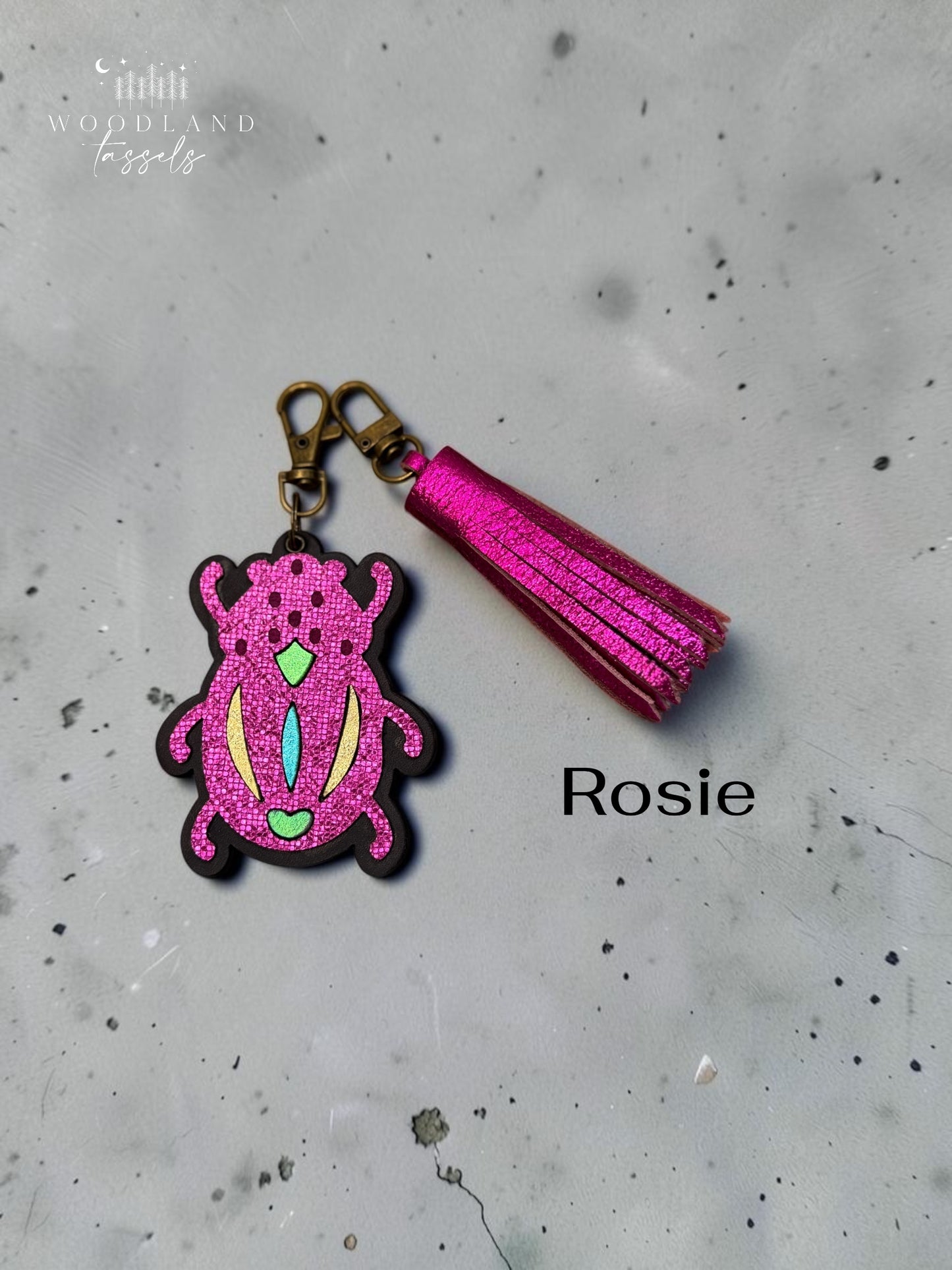 Beetle Leather Bag Charm