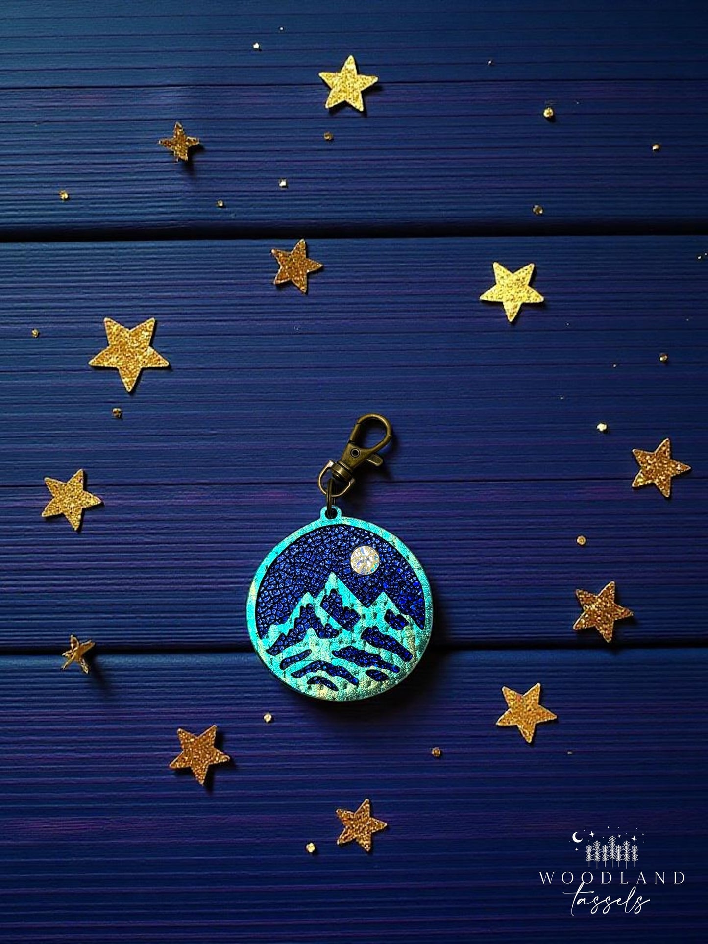 Landscape Leather Purse Charm