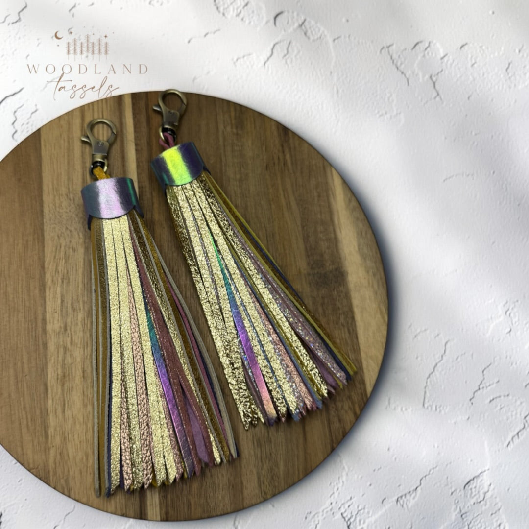 Sunrise Leather Tassel | Bag Charm