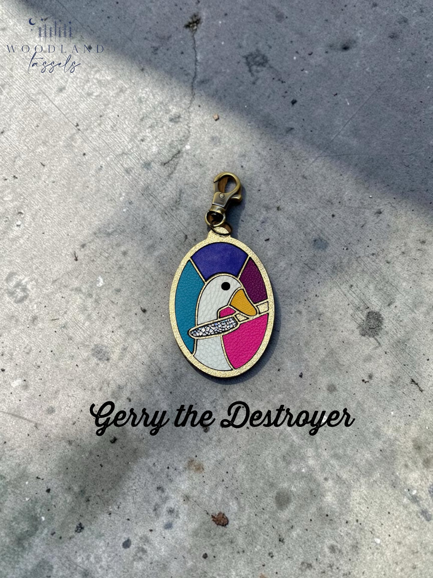 Serious Goose Leather Bag Charm